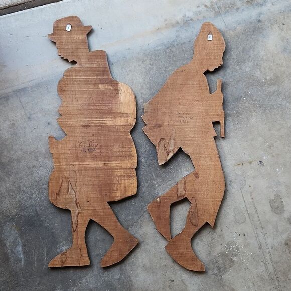 La Paz Bolivia Hand Carved Wooden Wall Hanging 1982 Set of 2 - Picture 10 of 14